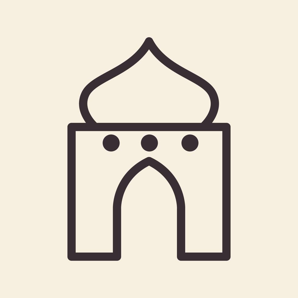 Linien Moschee Kuppel einfaches Logo Design Vektor Symbol Symbol Illustration