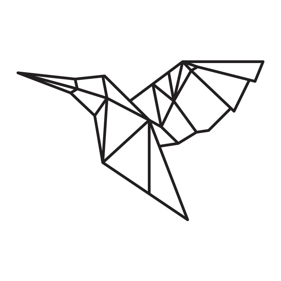 fågel kolibri flyga geometrisk linje logotyp vektor symbol ikon design grafisk illustration