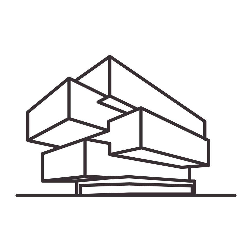 Linien modernes minimalistisches Büroarchitekt-Logo-Vektorsymbol-Illustrationsdesign vektor