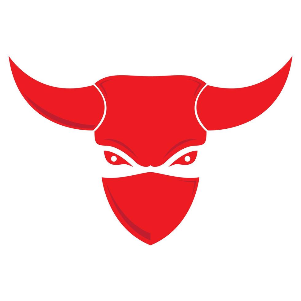 abstraktes rotes maskottchen mit horn-logo-vektorsymbol-illustrationsdesign vektor