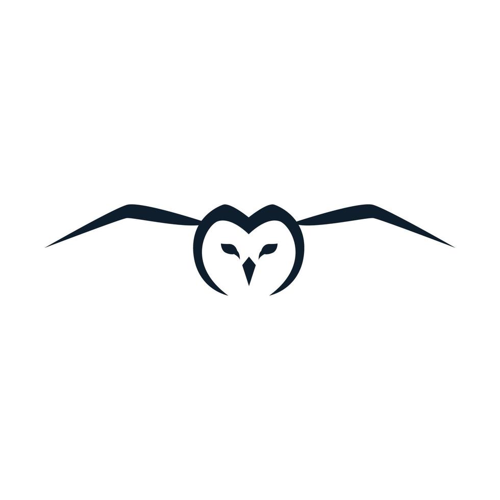 Eule oder Eule Fliegenlinie modernes Logo-Vektor-Illustrationsdesign vektor
