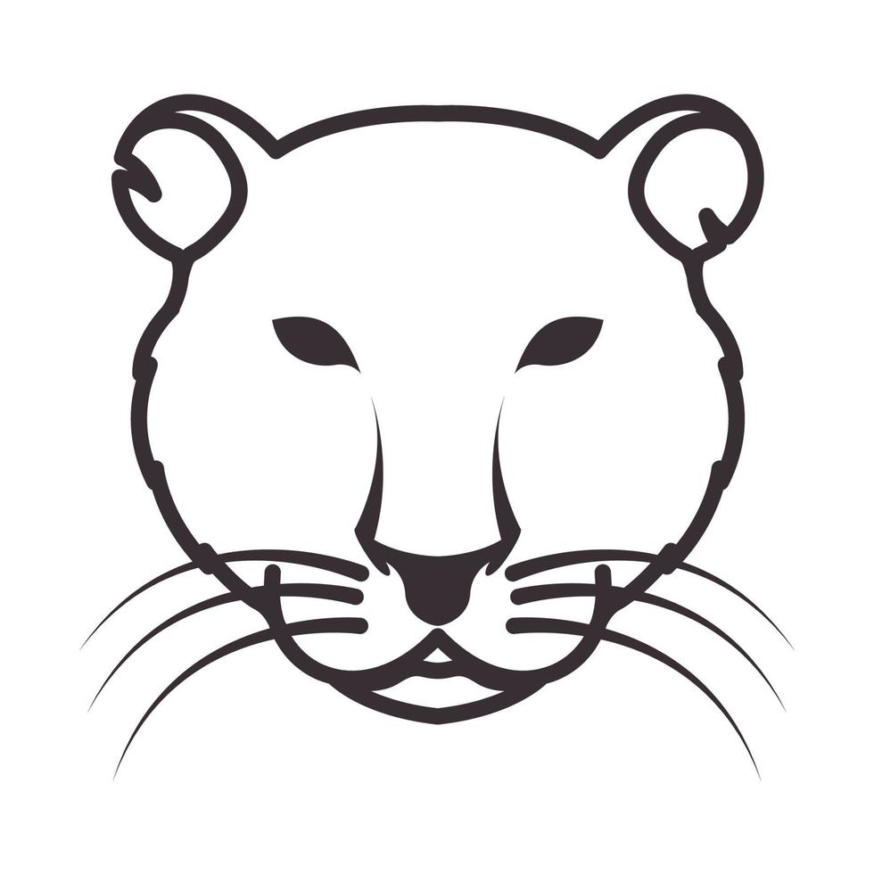 linjer djurhuvud tiger logotyp symbol vektor ikon illustration design