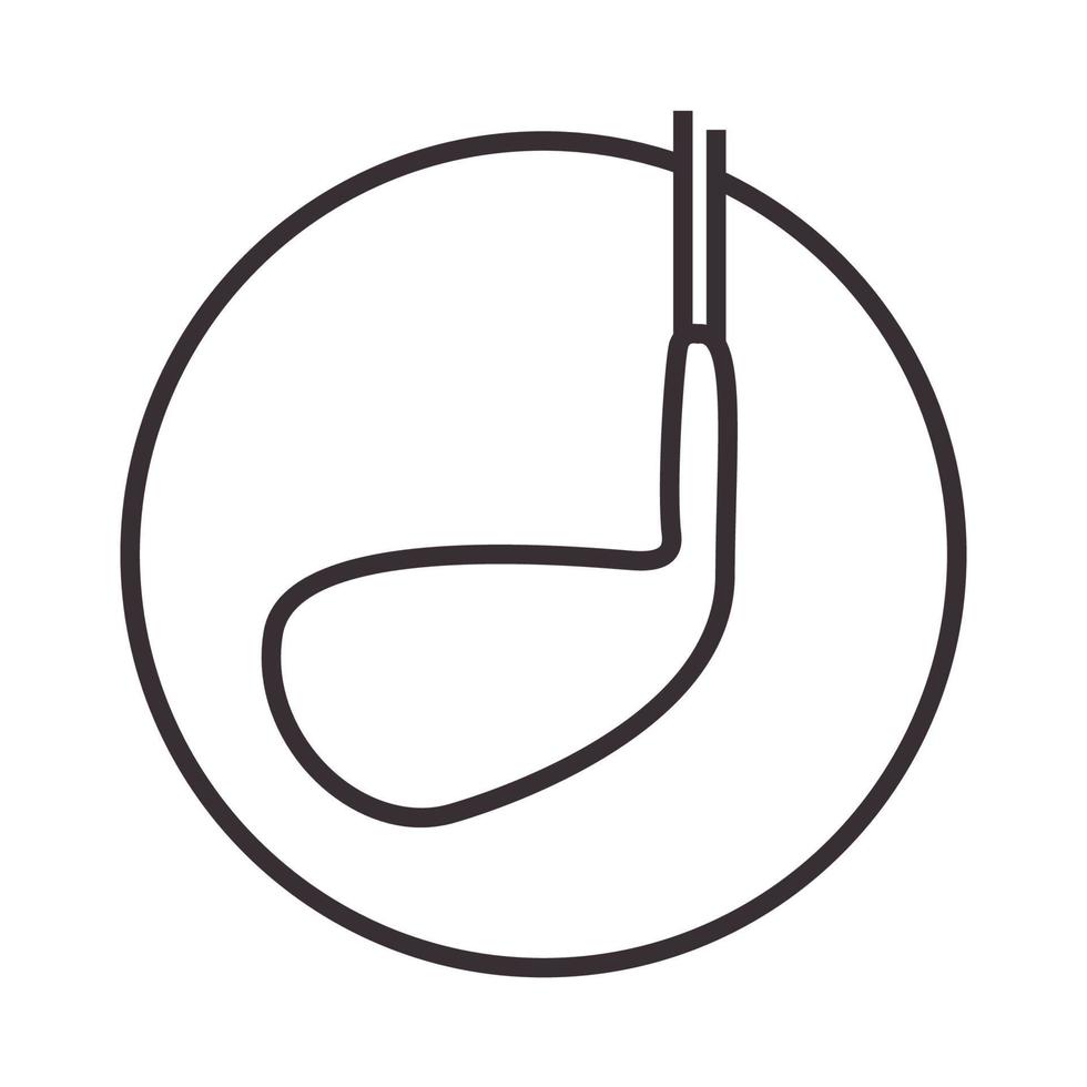 Golfschläger Linien Logo Vektor Icon Illustration Design