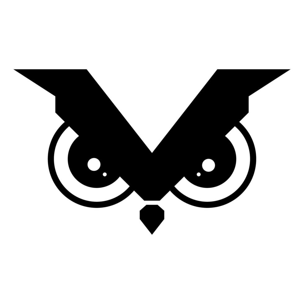 Owl eye modern tech logotyp vektor illustration design
