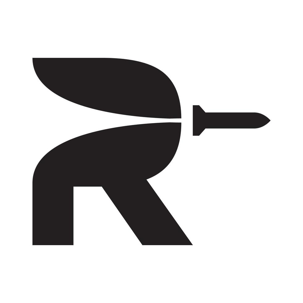 bokstaven r för raketskjuta logotyp symbol vektor ikon illustration grafisk design