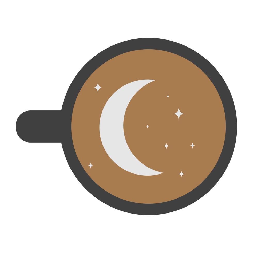 choklad drink kopp med halvmåne logotyp symbol vektor ikon illustration grafisk design