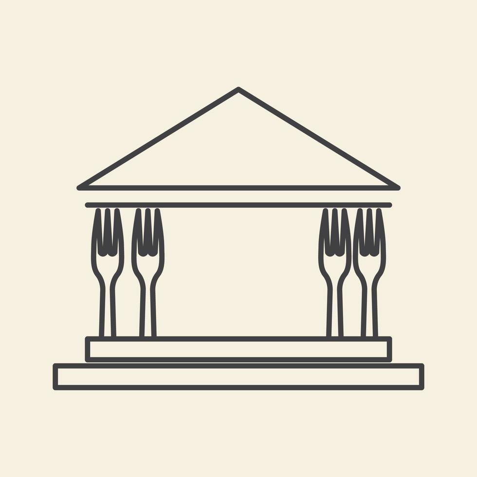 Monument Food Lines Logo Vektor Icon Symbol Grafik Design Illustration