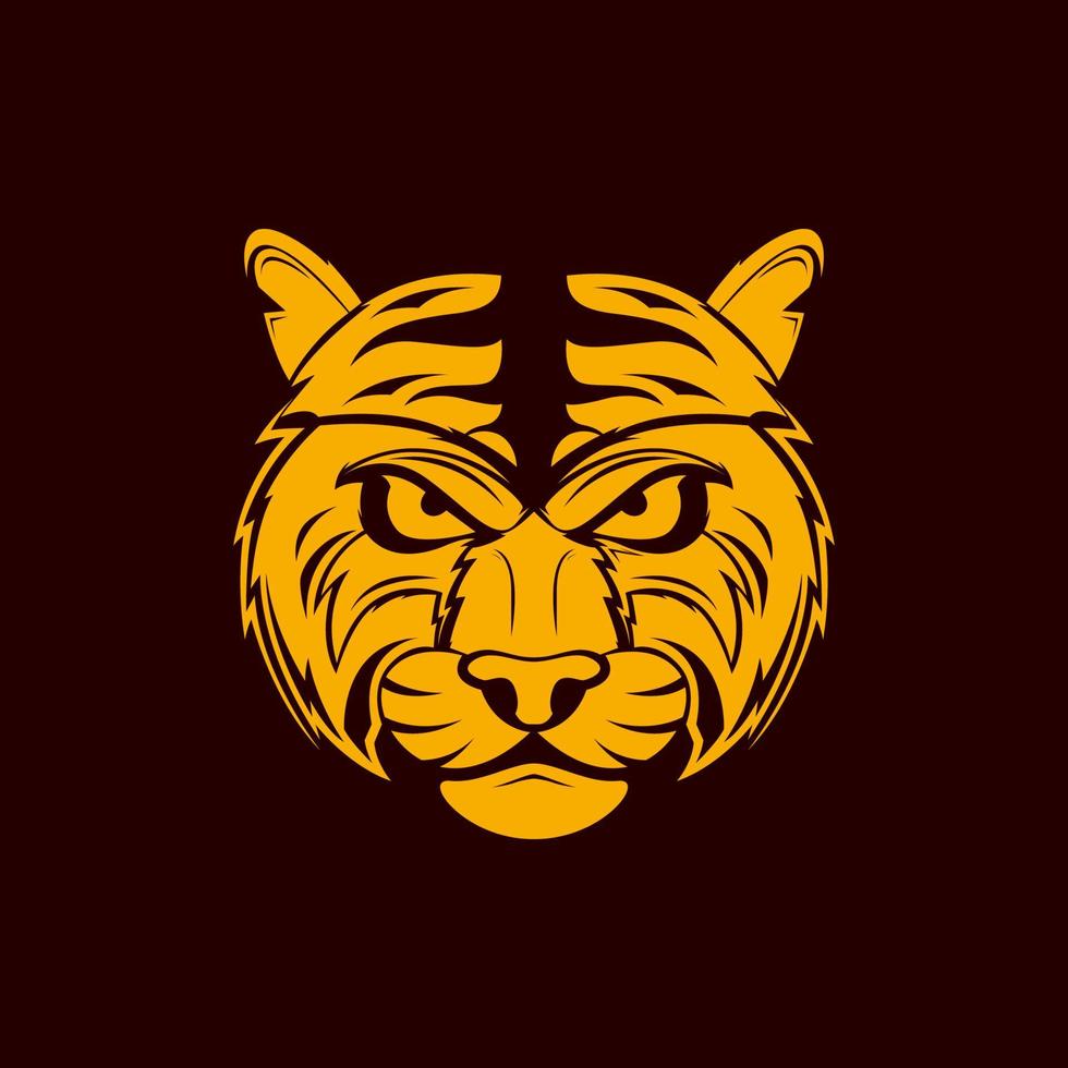 coolt ansikte tiger modern platt logotyp design vektor grafisk symbol ikon tecken illustration kreativ idé