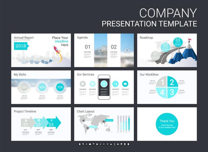 Presentation glidmall för ditt företag med infografiska element. vektor