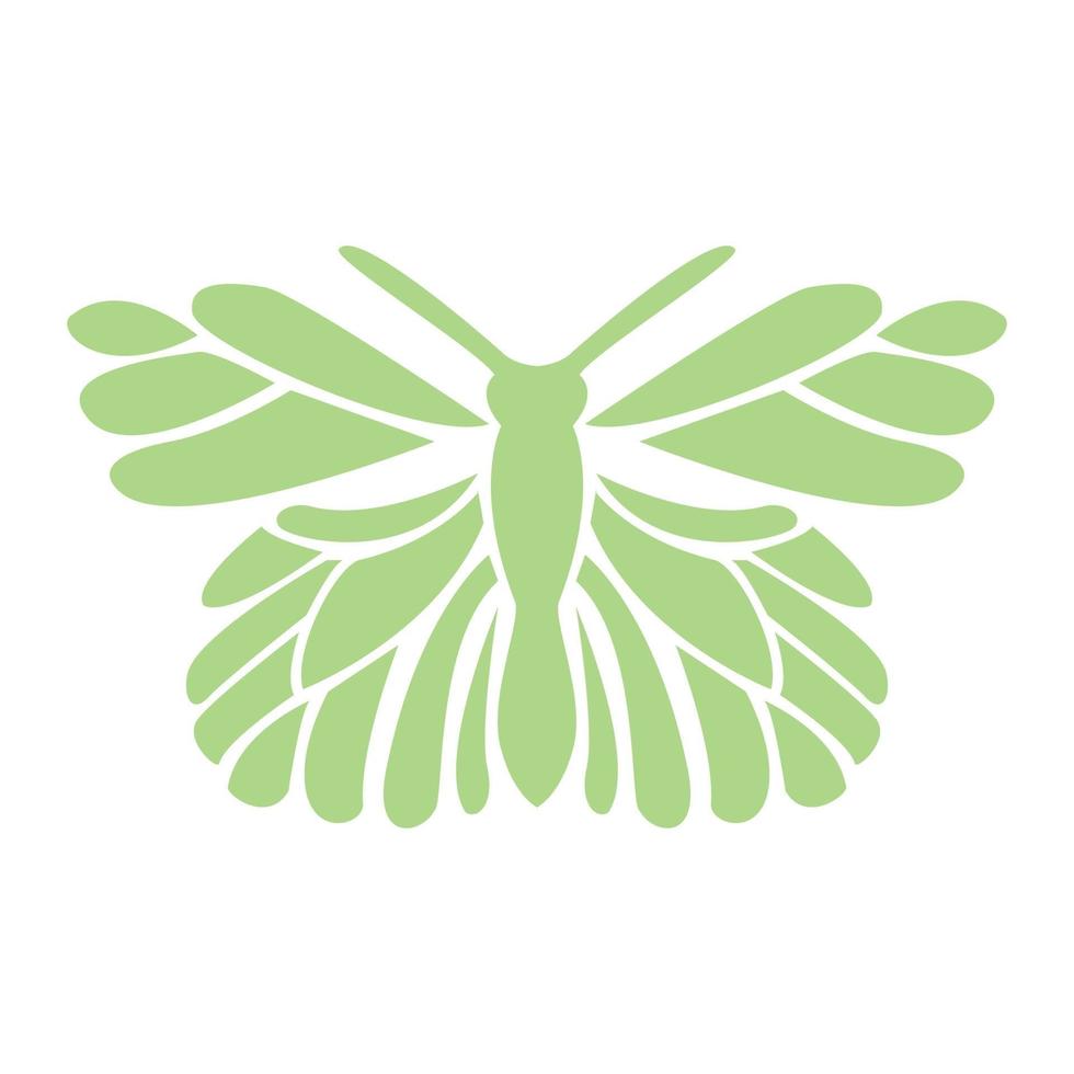 schmetterling modernes ornament grünes blatt logo vektor illustration design