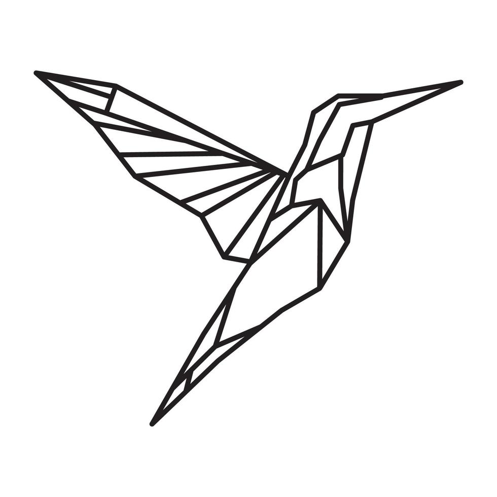 geometrische Linien Vogel Kolibri Logo Vektor Symbol Icon Design Grafik Illustration
