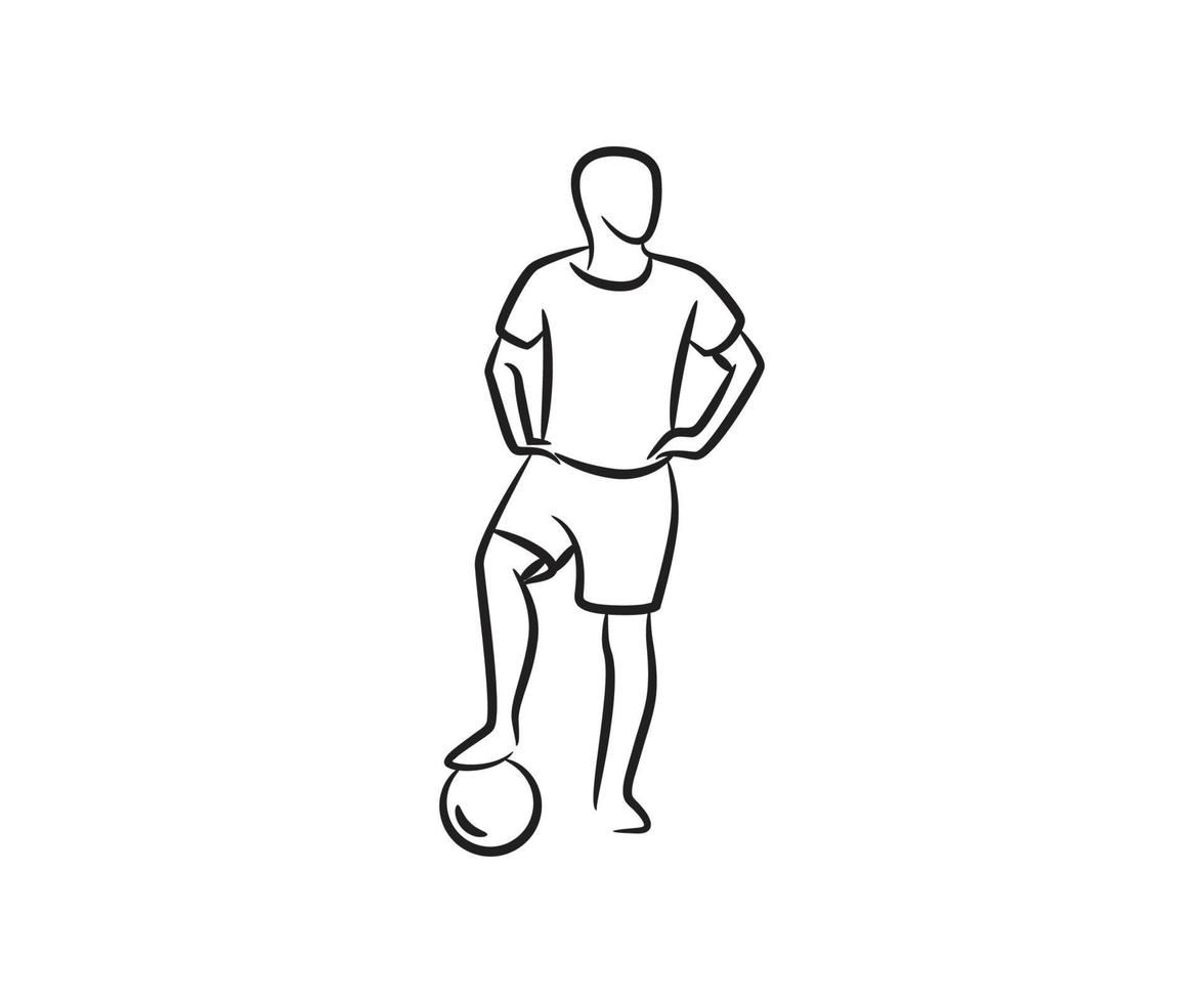 hand gezeichnete fußballspieler-vektorillustration vektor