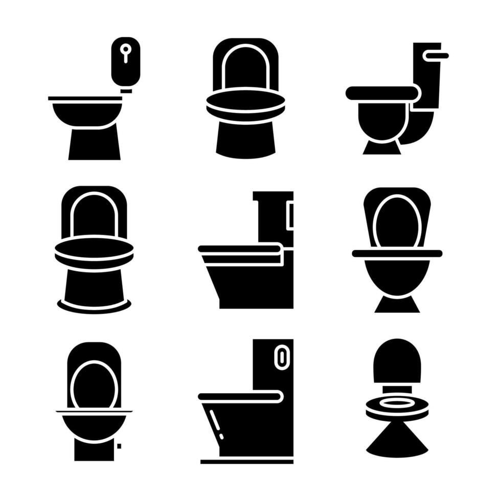 toalettskål och wc ikoner vektor