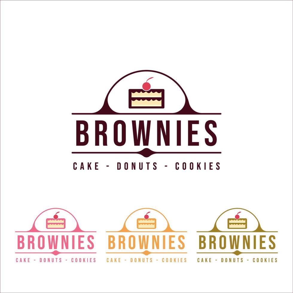 Brownies Kuchen Logo Vektor Illustration Vorlage Symbol Grafikdesign.