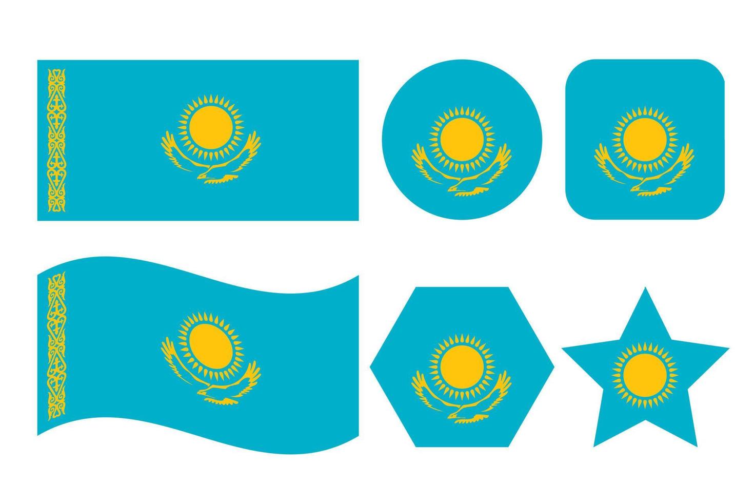 Kazakstan flagga enkel illustration för självständighetsdag eller val vektor