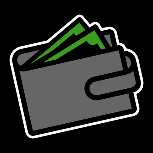 Wallet Pengar vektor ikon