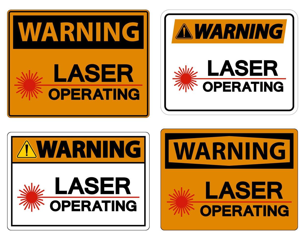 varningssäkerhet tecken laser som arbetar på vit bakgrund vektor