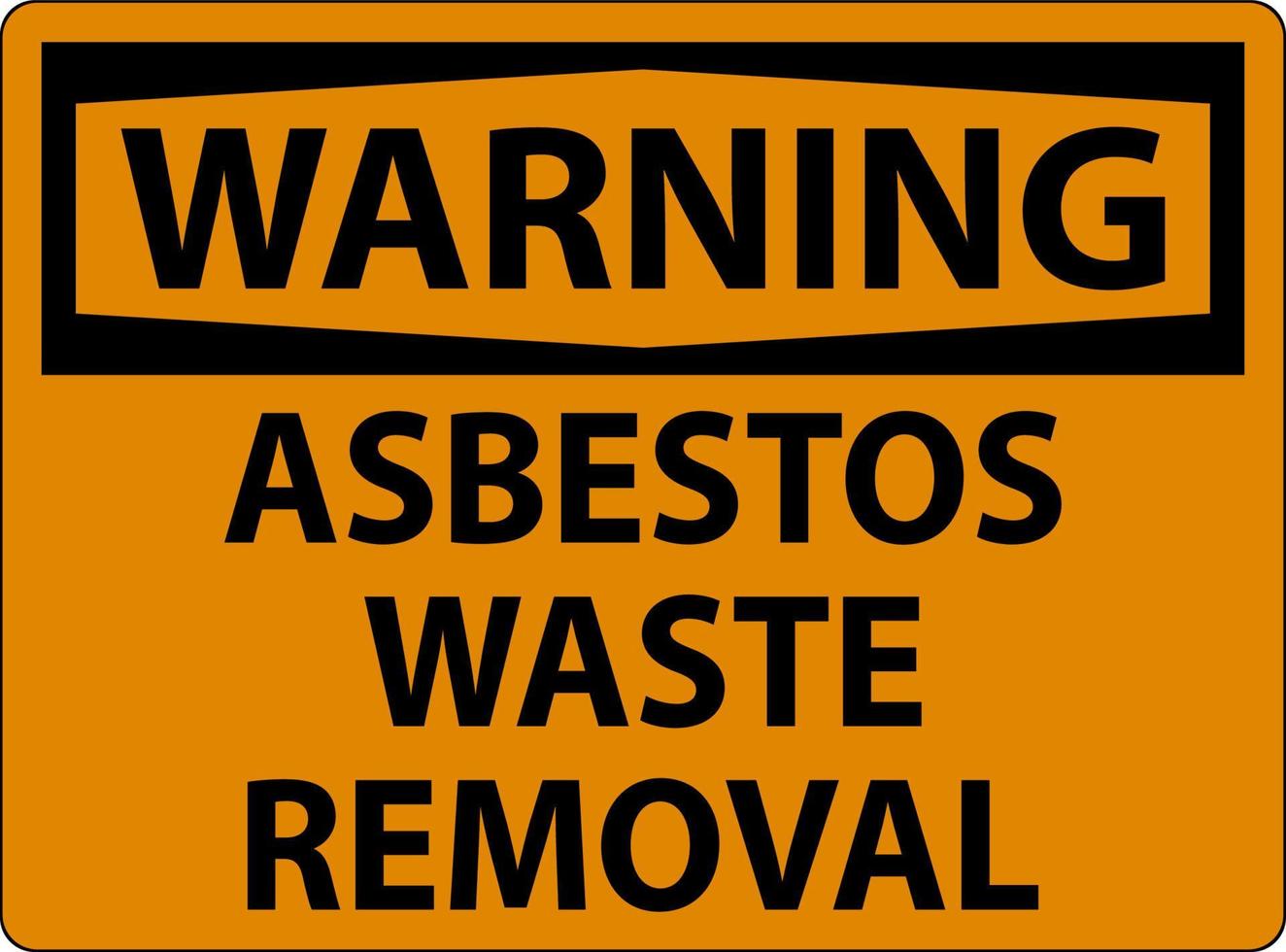Warnzeichen für Asbestabfallentsorgung auf weißem Hintergrund vektor