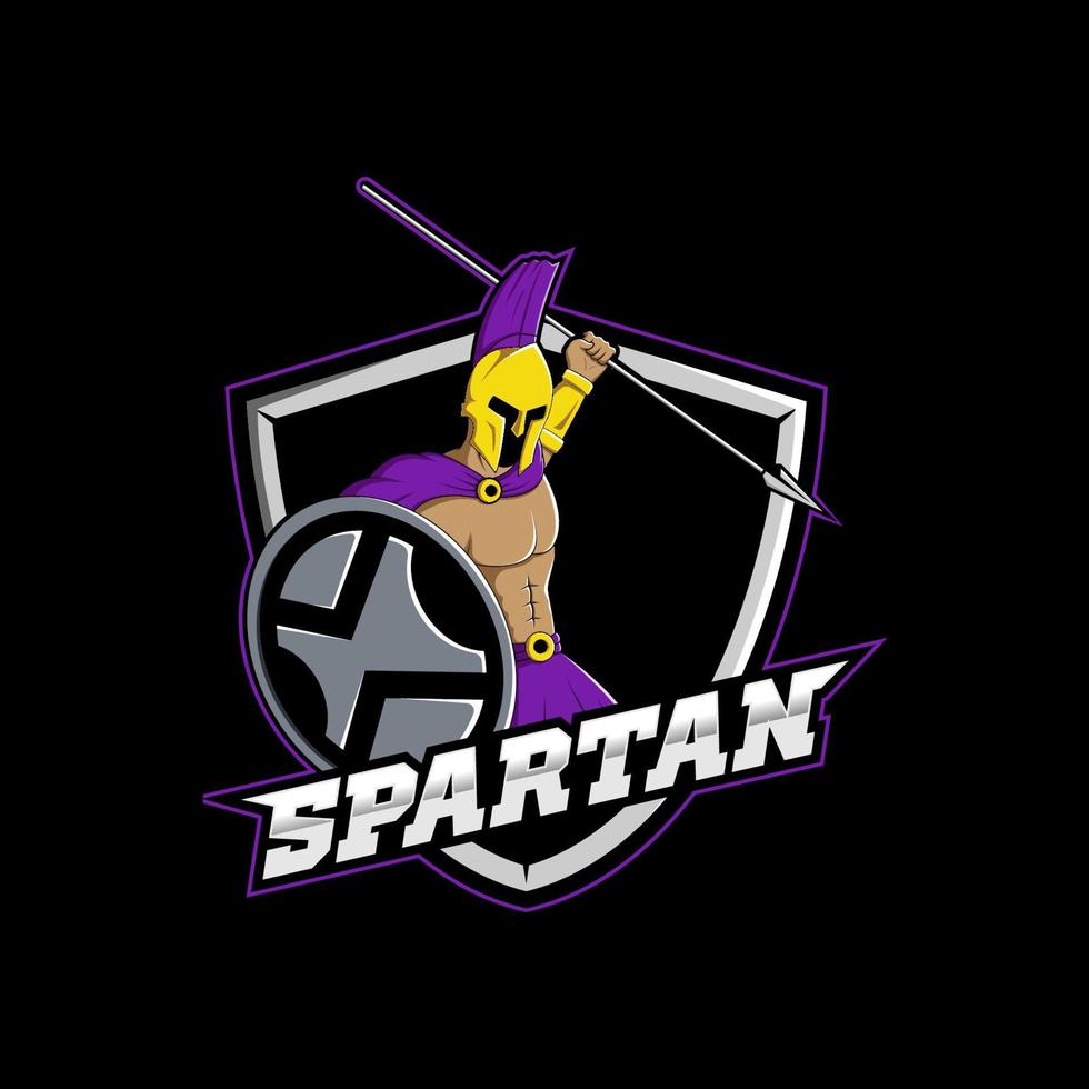 spartansk maskot esport logotypdesign vektor