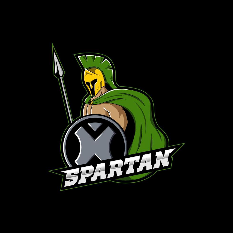 spartansk maskot esport logotypdesign vektor