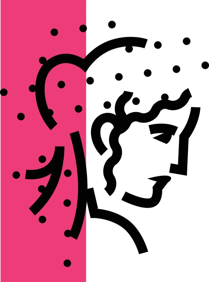 Logo des weiblichen Kopfes. lineare Ikone der Frau. flache vektorillustration. logo für schönheitssalon, studio, spa. abstraktes Bild. vektor