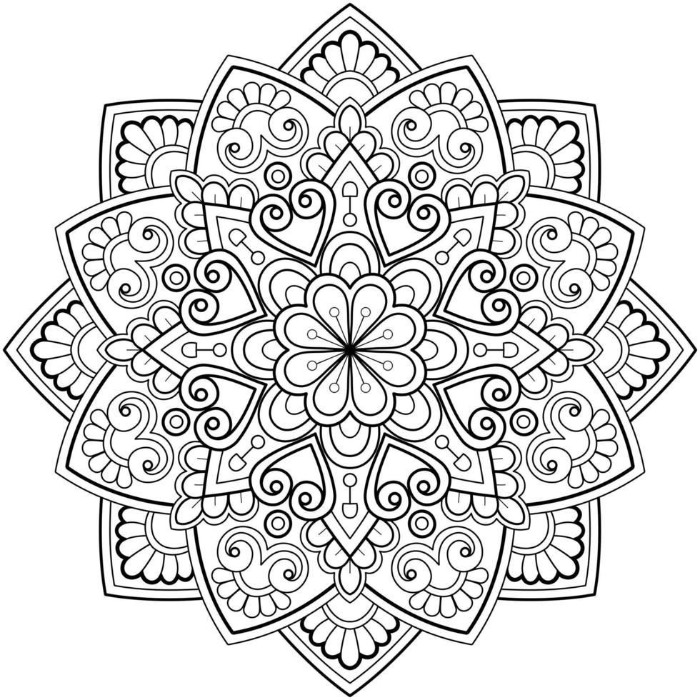 Mandala-Muster-Malbuch-Kunst-Tapeten-Design vektor