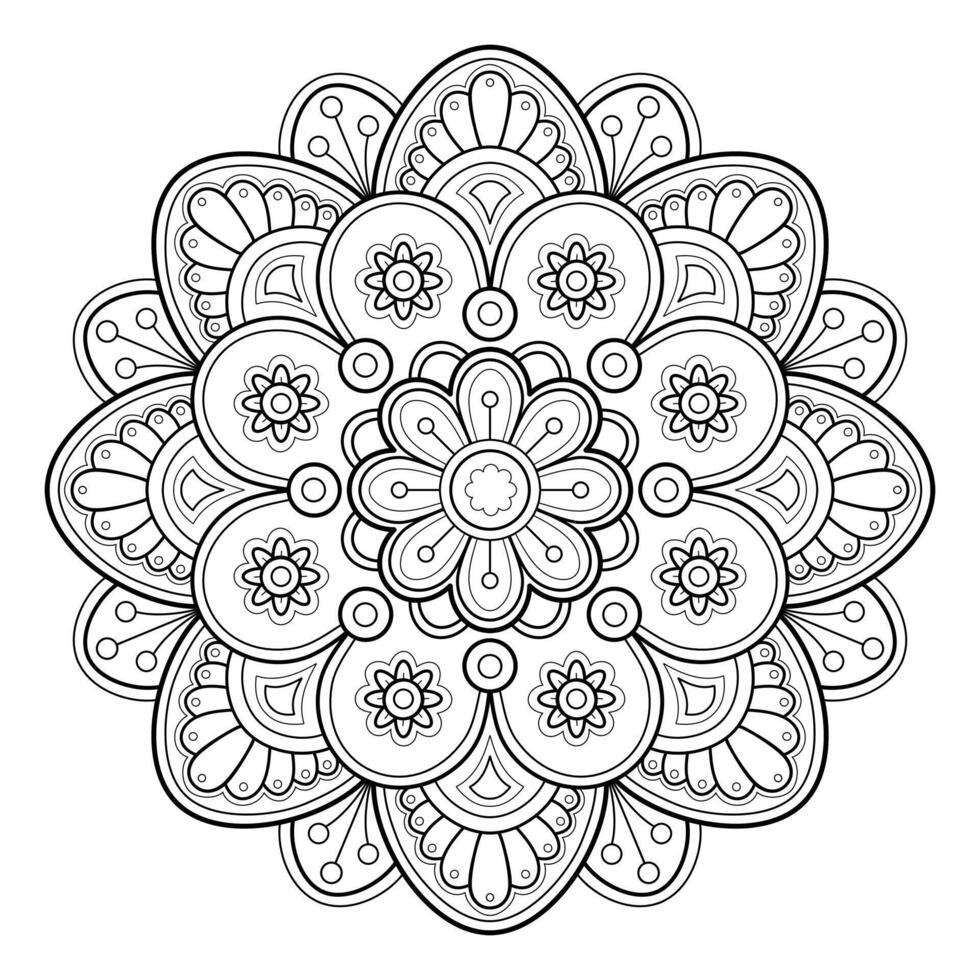 Mandala-Muster-Malbuch-Kunst-Tapeten-Design vektor