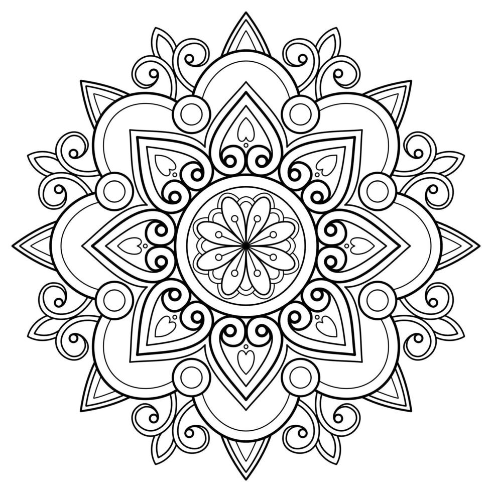 Mandala-Muster-Malbuch-Kunst-Tapeten-Design vektor