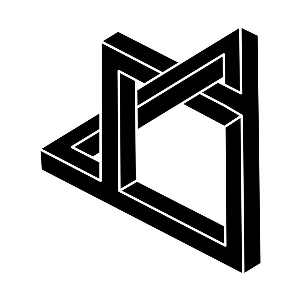 omöjlig form logotyp design, optisk illusion objekt. helig geometri. optisk konstfigur. vektor