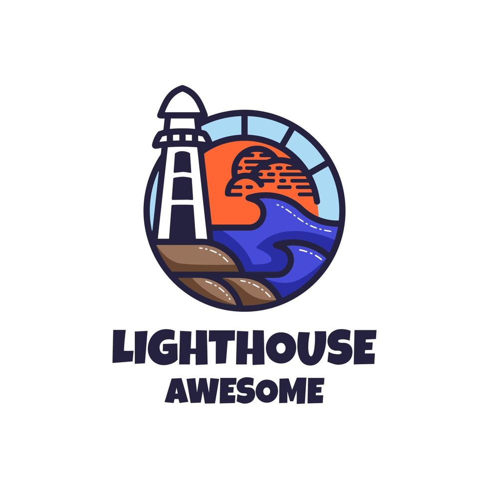 Illustrationsvektorgrafik des Leuchtturms, gut für Logodesign vektor