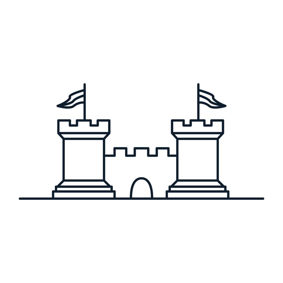 minimalistische Linie umreißt Schloss-Logo-Vektor-Symbol-Illustration vektor