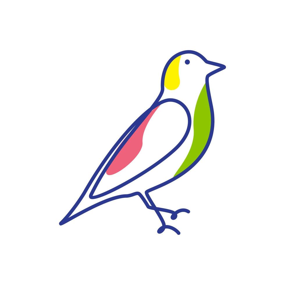 Vögel Taube Linie bunte Logo Symbol Vektor Icon Design Illustration