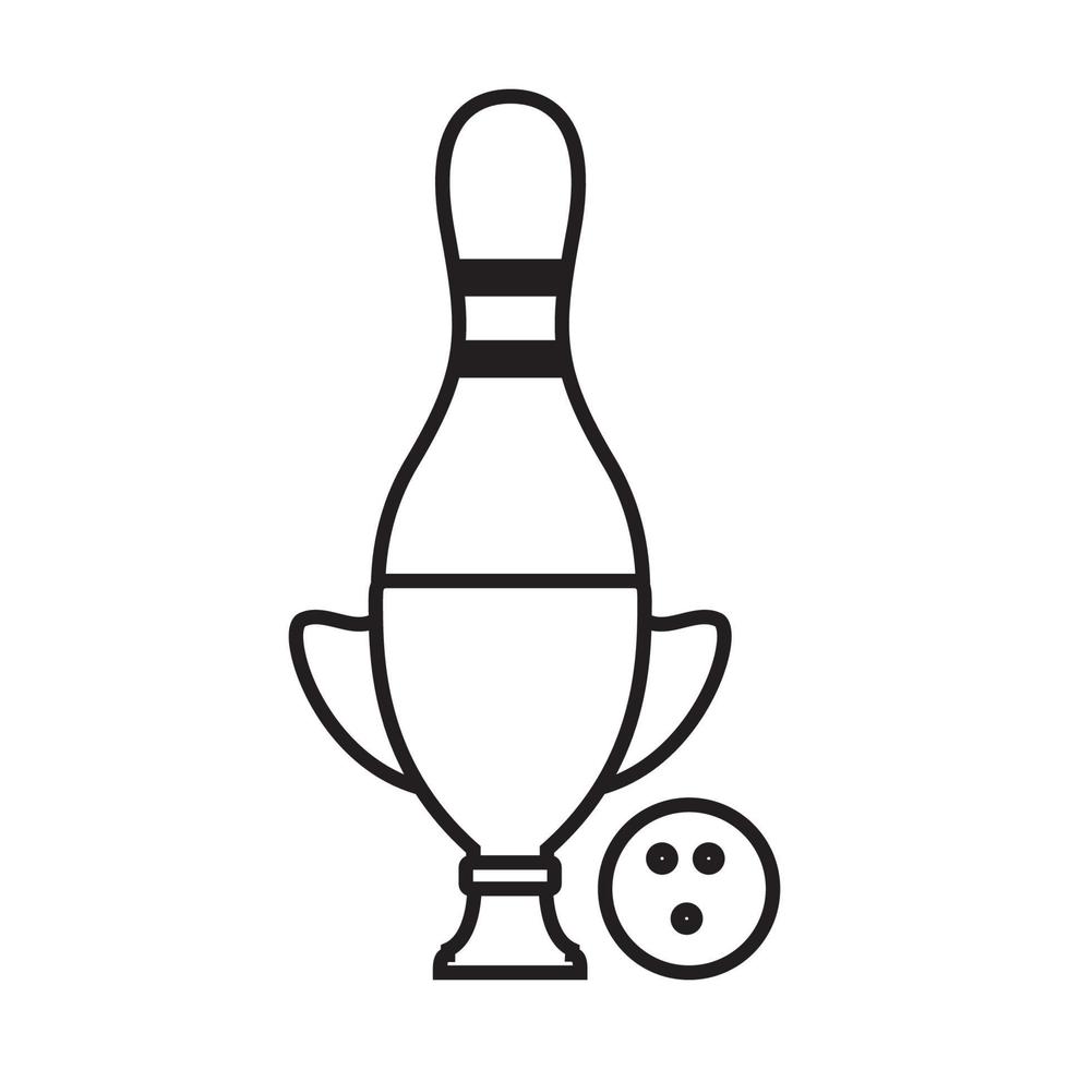 Bowling-Trophäe Linien Logo Symbol Symbol Vektorgrafik Design Illustration vektor