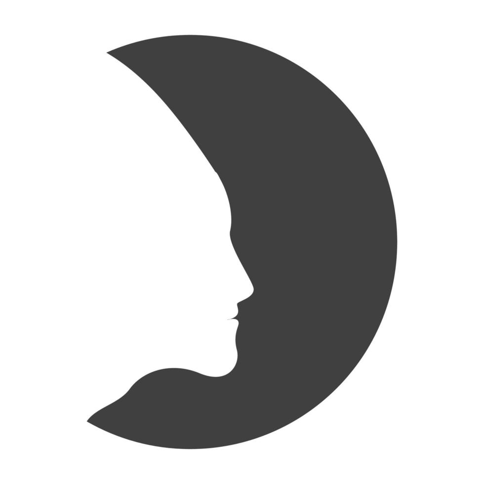 ansikte utomjordingar med natt cirkel logotyp vektor ikon illustration design