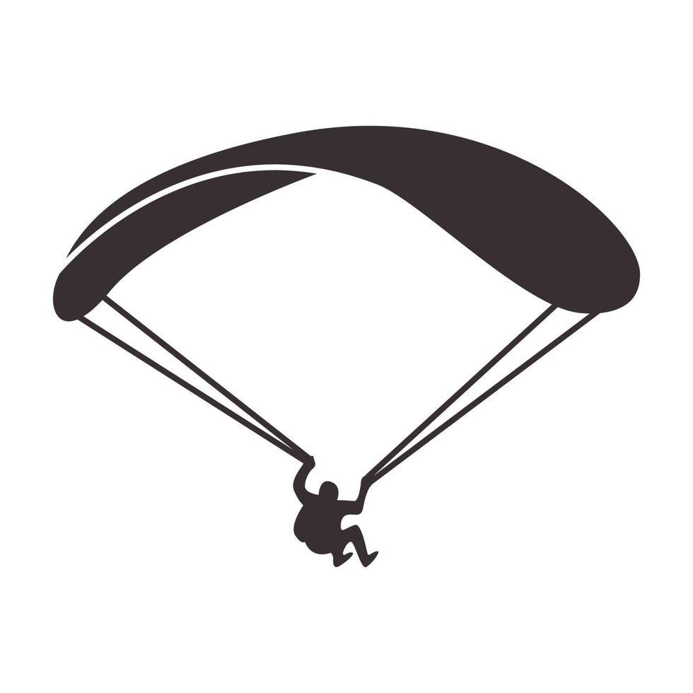 Vintage Paragliding Logo Vektor Icon Illustration Design