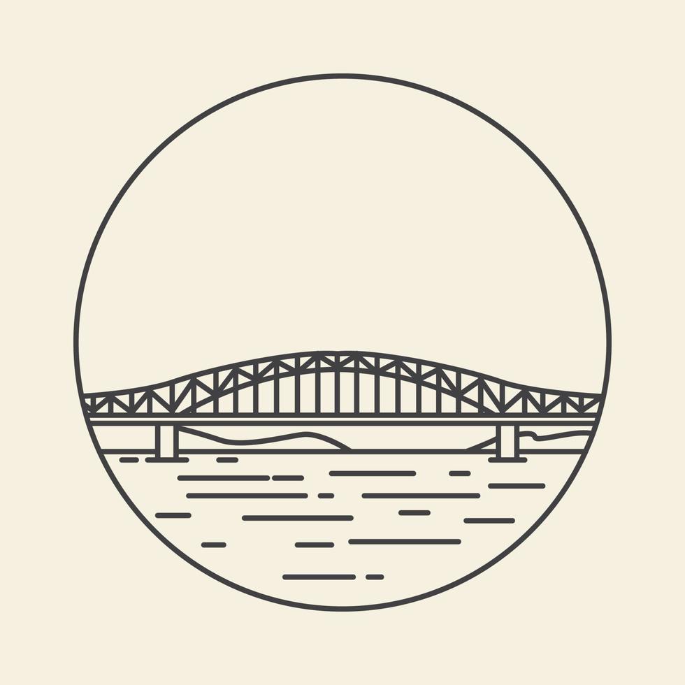 lange Brücke einfache Linien Logo Vektor Icon Symbol Grafik Design Illustration