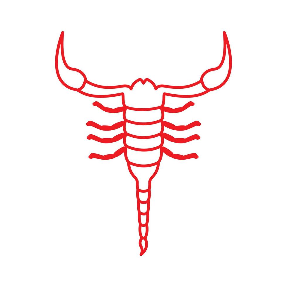 Skorpion Umrisslinie Kunst modernes Logo-Vektorsymbol-Illustrationsdesign vektor