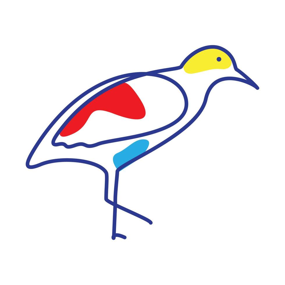 linjer konst abstrakt färg havsfågel logotyp design vektor ikon symbol illustration