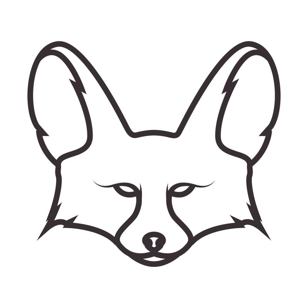 fox huvud linjer logotyp symbol ikon vektor grafisk design illustration