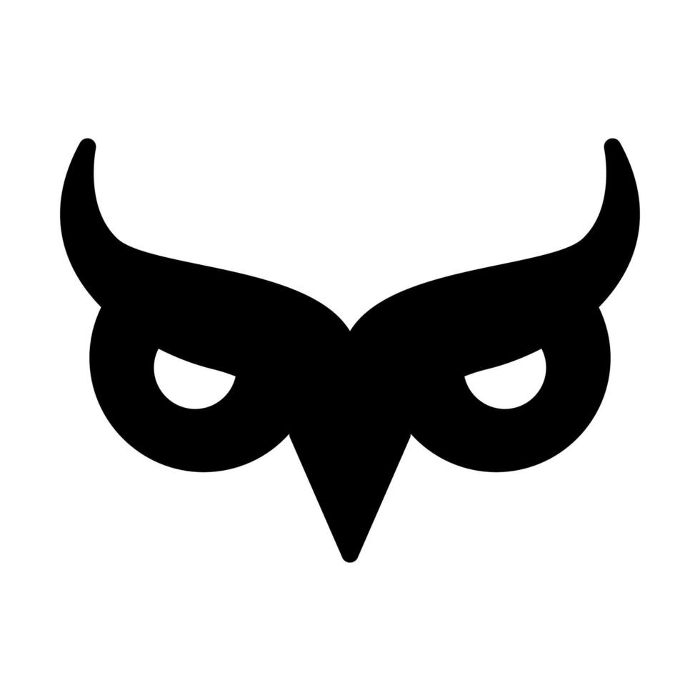 siluett ögonuggla mask logotyp vektor symbol ikon design illustration