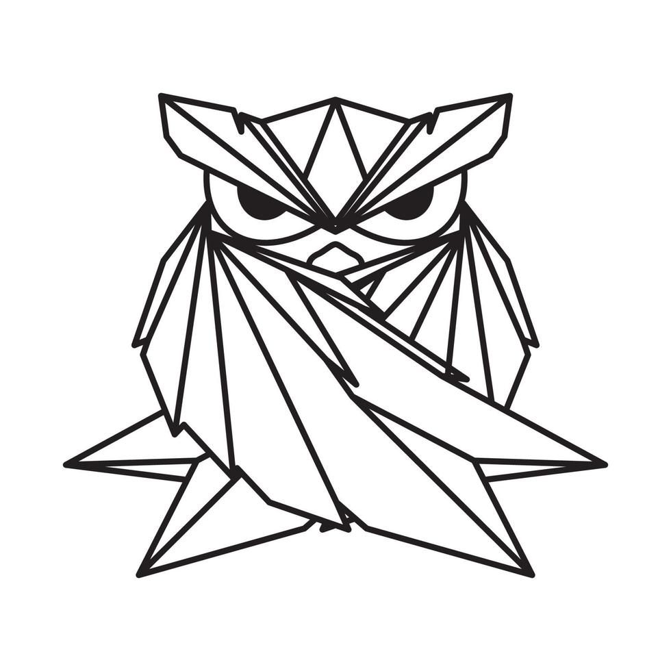 geometriska linjer modern form uggla logotyp symbol ikon vektor grafisk design illustration