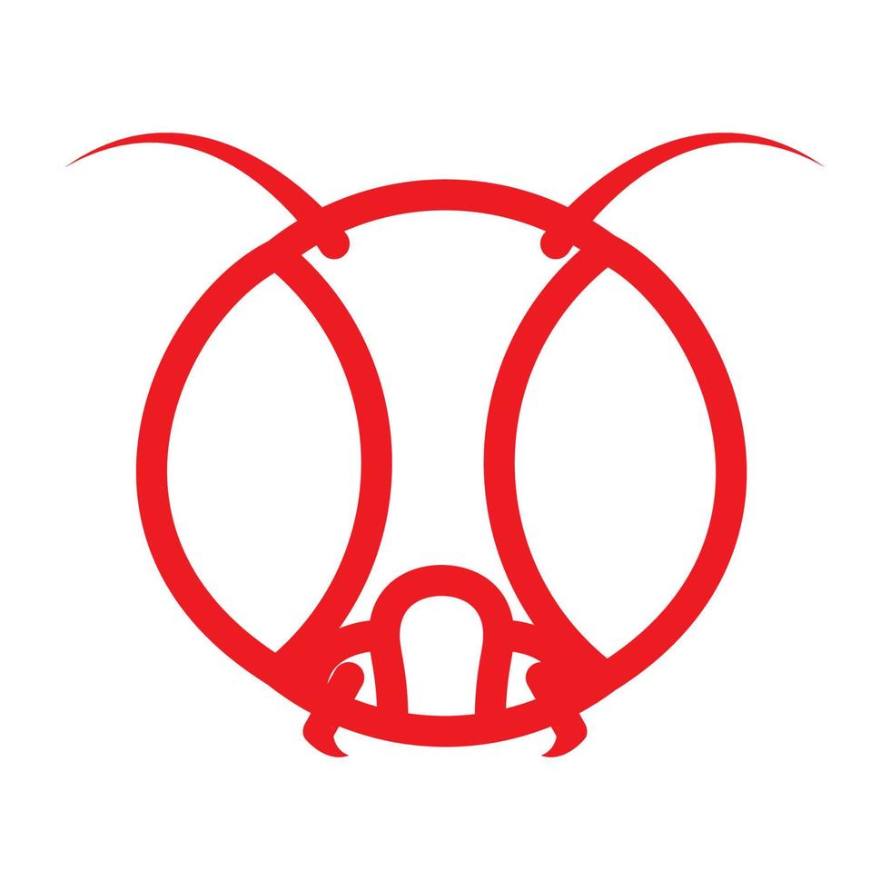 insekt huvud linje flugor eller trollslända logotyp symbol vektor ikon grafisk design illustration