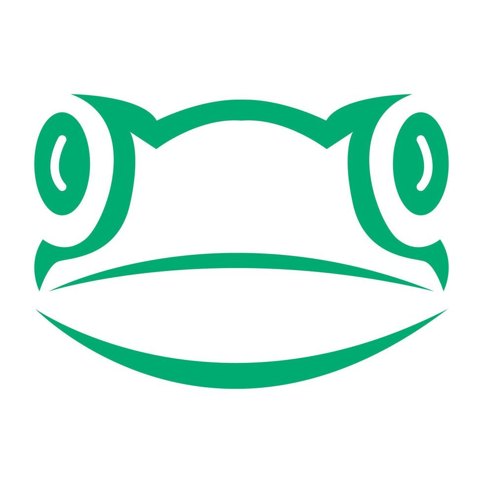 moderne Form grüner Frosch Kopf Lächeln Logo Symbol Vektor Icon Illustration Grafikdesign