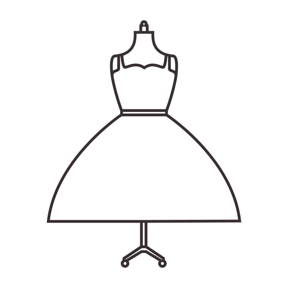 Linien Frauen Kleid Boutique Logo Symbol Symbol Vektorgrafik Design Illustration vektor
