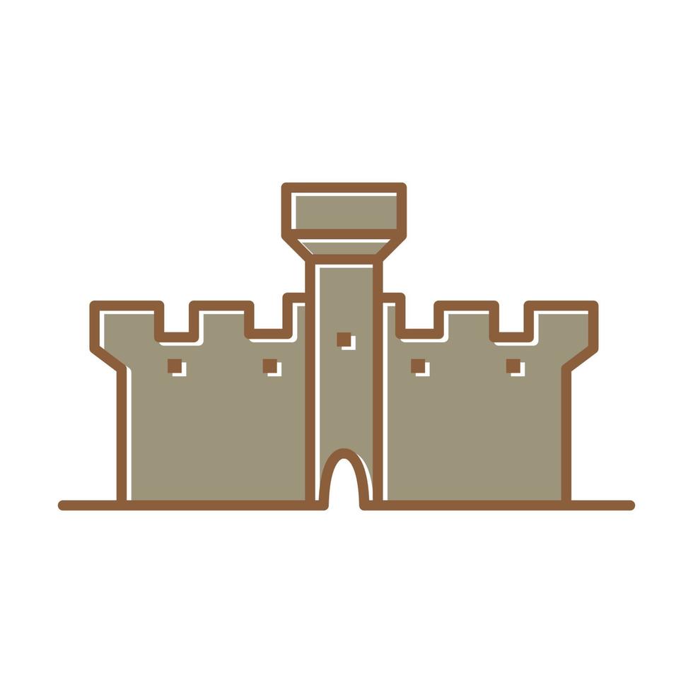 Vintage-Linie umreißt Schloss-Logo-Vektor-Symbol-Illustration vektor