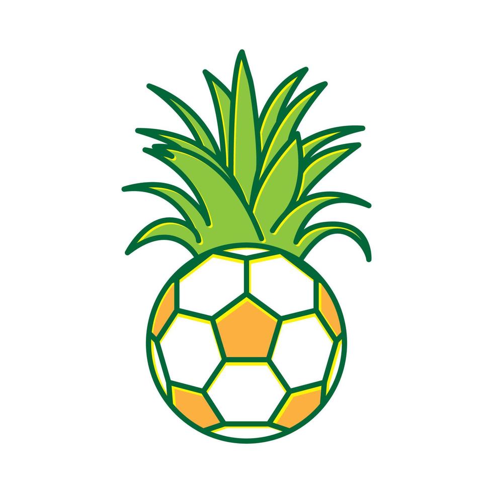 linjer konst boll med ananas logotyp design vektor symbol ikon illustration