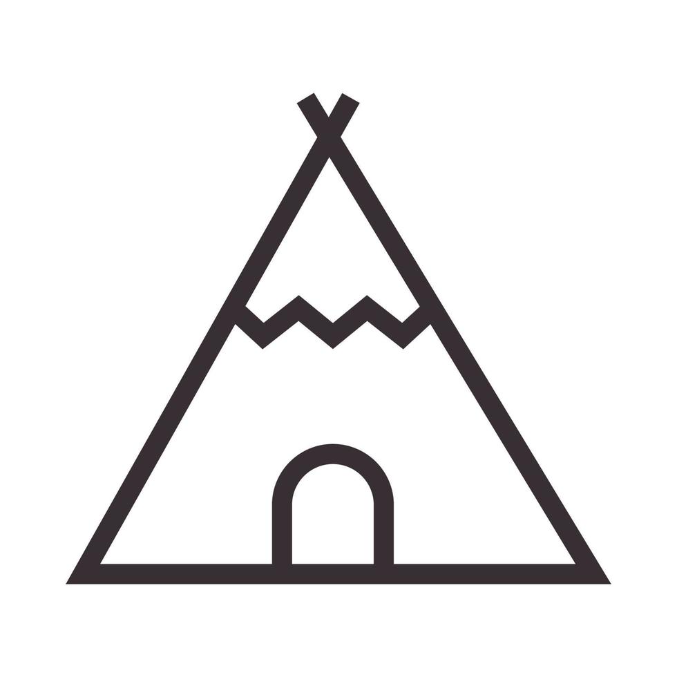 linjer hipster tältläger indisk logotyp vektor ikon illustration design