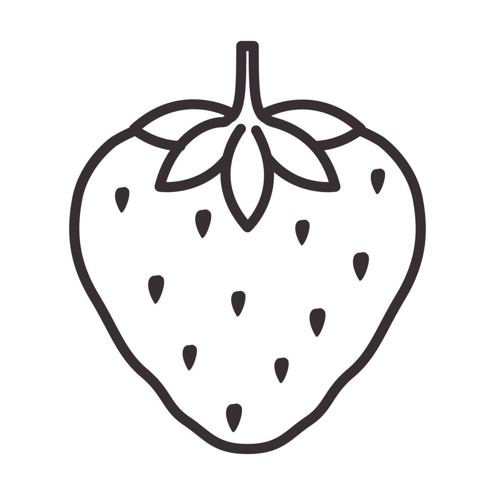 linjer färsk frukt jordgubbe logotyp symbol vektor ikon illustration design