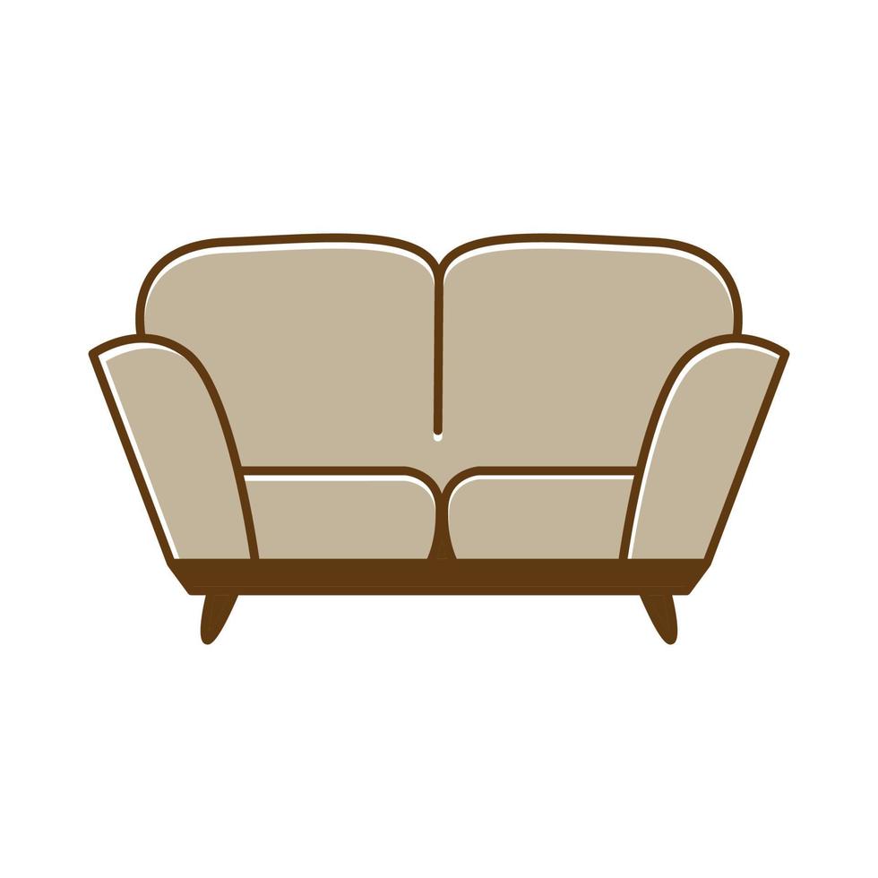 Innenmöbel modernes Sofa-Logo-Vektorsymbol-Illustrationsdesign vektor