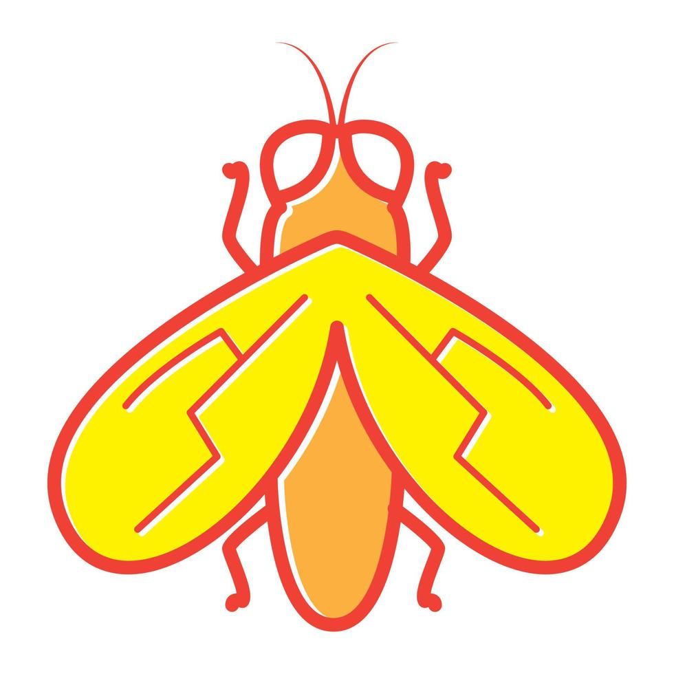 Insektenfliege mit Flügeln bunte Logosymbolvektorikonen-Grafikdesignillustration vektor